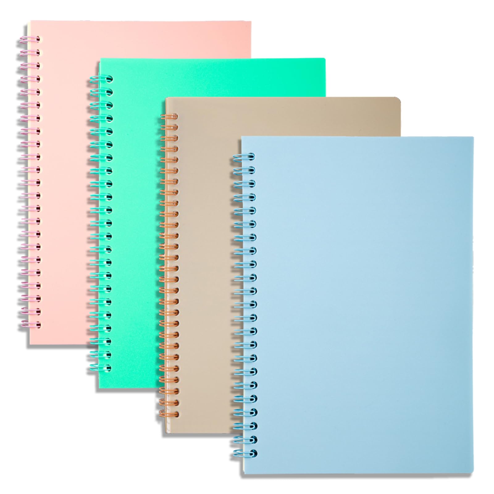 GOOKALA A5 Spiral Lined Notepad,4 Pack Spiral Notebook Wirebound Notebooks 80 Sheets(160 Pages)/Per Pack A5 Sketch Book Reporters Notepad for Office Travel School Drawing Multicolor