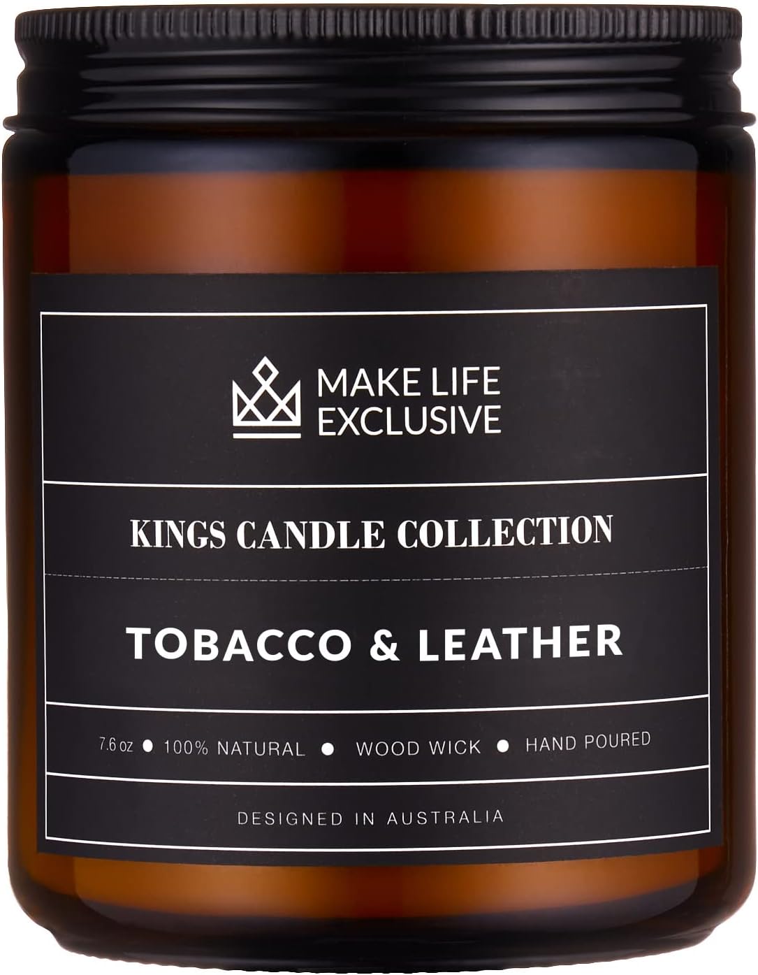 Candles & Holders - Scented Candles for Men | Tobacco & Leather Scented | Wood Wick, Long Lasting, Masculine Scents | Natural Soy Jar Candle for Home, Mancave & Bacehlor Pad | The Perfect Mens Gift