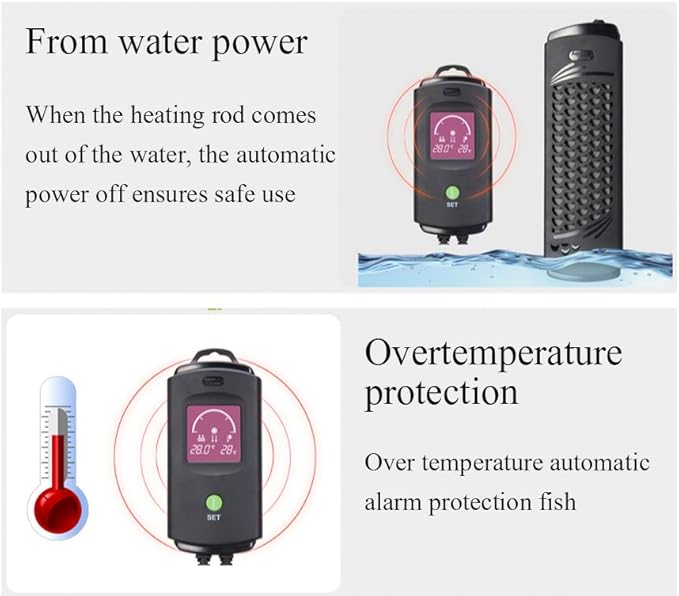 Amazon Co Jp Spaqg 300w自動サーモスタットヒーター Led温度表示付き 複数の保護がより安全で 2つの吸引カップとホルダー付き ホーム キッチン