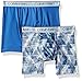 Calvin Klein Big Boys' CK Kids Performance Boxer Brief Underwear, Multipack, 2 Pack-Blue Geo Print, Delft, L (12/14)