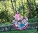 Web Riderz Tickled Pink Outdoor Swing N' Spin- Safety rated to 600 lb, Adjustable length hanging ropes, Ready to hang, Easy Install, 39 Inch Diameter