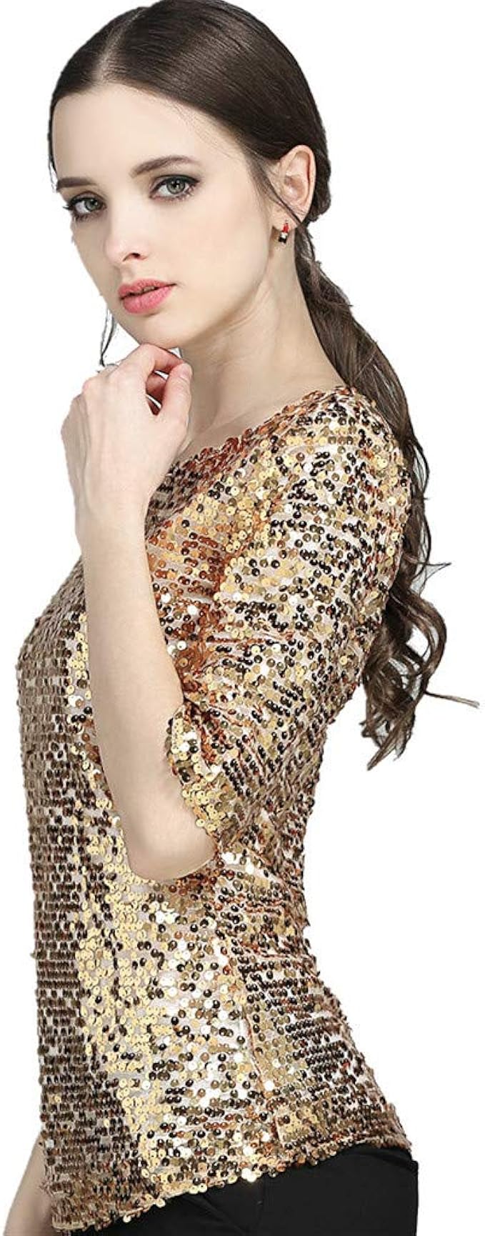 gold sparkly top plus size