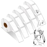 NineLeaf 5 Rolls Replacement 30373 7/8" x 15/16" Price tag Rat Tail Style Thermal Film Labels 400 Labels per Roll Compatible with Dymo 450 450 Turbo 4XL 400 Twin Turbo 450 Duo 450 Twin Turbo 4XL