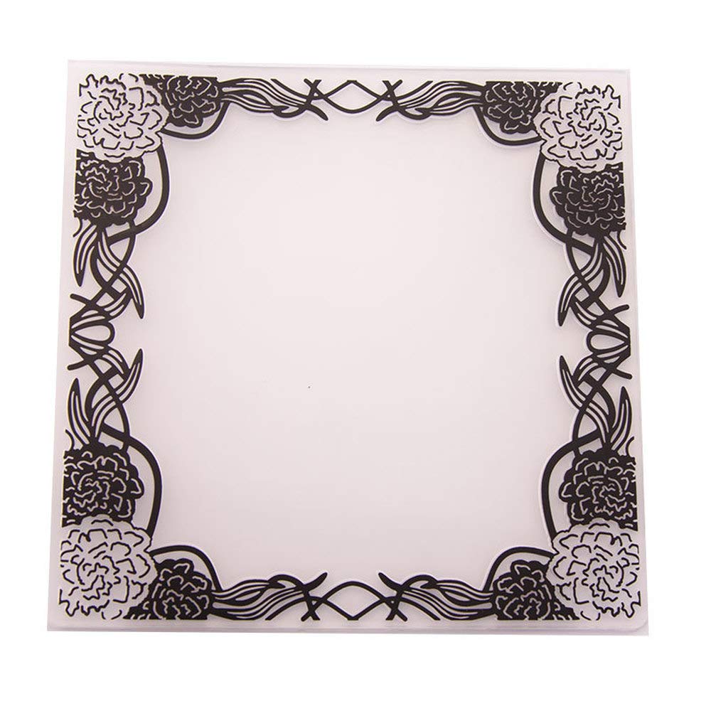 Beautiful Floral Flowers Leaves Frame Window Plastic Embossing Folder for Scrapbook DIY Album Card Tool Plastic Template Folders