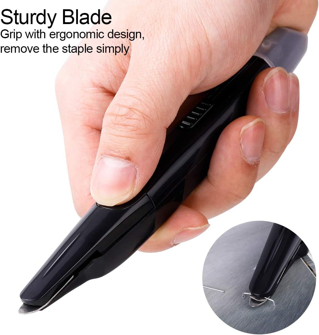 Ktrio Staple Remover with Cutter, Staple Remover Tool Staple Puller Multifunction Stapler Remover with Box Cutter Stapler Removers for Office, School and Home 6.2 x 0.78 x 0.7 Inch, Black, 1 Pack : Office Products