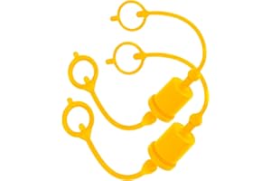 SIGNITE 1/2 ISO A Tractor Hydraulic Hose Caps and Plugs Couplers Male Dust Cap and Female Plug Cover, Quick Disconnects Port Plug Fittings with Retention Ring Keeps Cap Attached to Hose (Yellow) 2 Set