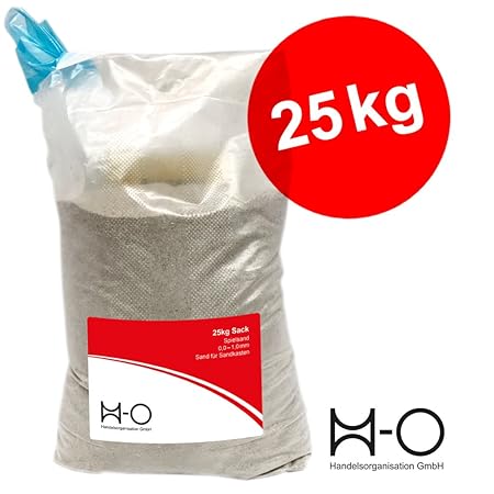25 kg Spielsand zertifiziert Feinkörniger Sand (Strand- Beachsand). TOP Qualität Quarzsand Körnung 0,10-0,50 mm gewaschen, fe