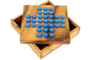 Logica Puzzles Art. Solitaire - Strategic and Math Puzzle in Fine Wood - Difficulties 3/6 Hard + 5/6 Incredible - Travel Game