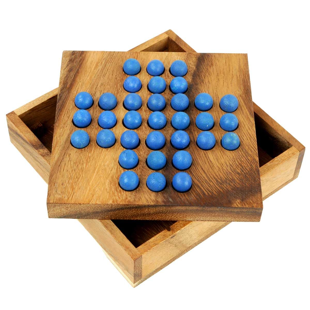 Logica Puzzles Art. Solitaire - Wooden Brain Teaser - Strategic and Math Puzzle - 2 Difficulties 3/6 Hard + 5/6 Incredible - Pocket Travel Game - Euclide Collection