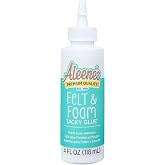 Aleene's Felt &amp; Foam Tacky Glue, Fast-Grab Craft Glue for Felt, Foam, Pom-Poms, Feathers &amp; DIY Crafts, Clear-Drying, 4 fl. oz.
