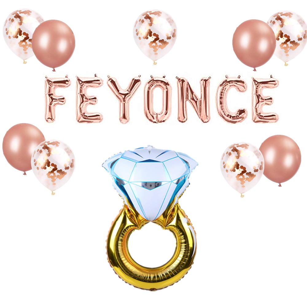 Photo 1 of LaVenty Set of 12 Rose Gold FEYONCE Balloons Bachelorette Party Decor Feyonce Party Decoration Engagement Balloon Proposal Decoration