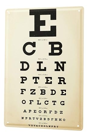 Blechschild Nostalgie Sehtest Metallschild 20x30 Cm Amazon De