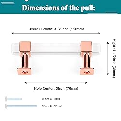 Orger 25 Pack Kitchen Cabinet Handles 3 in Hole