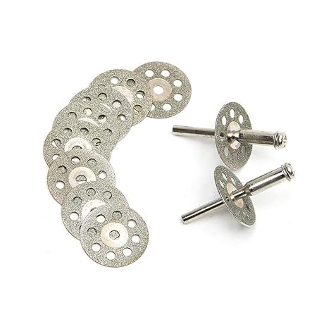 Fortag 10 tlg Diamant-Trennscheibe Set Diamant Trennscheiben Satz Gelocht Kreis Sägeblätter Scheiben Schleifen Kreissägeblätt