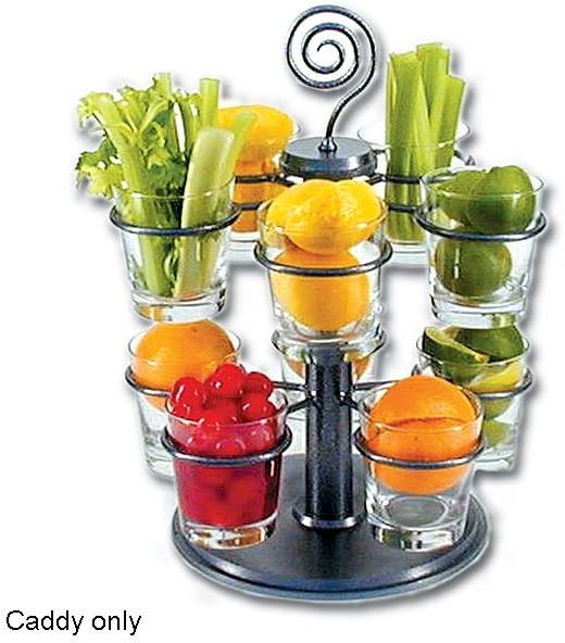 Silver Spiral Top Garnish Carousel Caddy