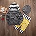 Baby Boys Arrow Pattern Long Sleeve Hoodie T-Shirt Top and Long Pants Outfit Set (80 (6-9M), Grey+Yellow)