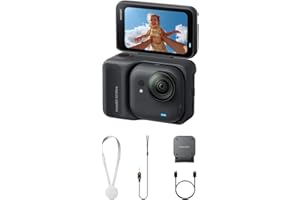 Insta360 GO Ultra - Small 4K Vlogging Camera, Hands-Free, POV Cam, 1/1.28" Sensor, 53g Lightweight, 156° FOV, 200 Min Battery Life, Magnetic Wearable Action Camera for Sports, Vlog