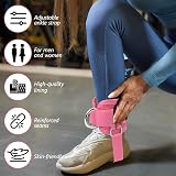 Flintronic 2Pcs Ankle Straps for Cable Machine with D-Rings Pink view 5
