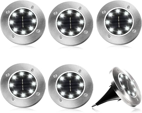 Beleuchtung Aussenbeleuchtung Aussenbeleuchtung 6 Stuck Solar Bodenleuchten 8 Leds Solar Bodenleuchten Aussen Solar Gartenleuchten Helles Weiss Solarlampen Ip65 Wasserdichte Bodenstrahler Licht Garten Landschaft Beleuchtung Fur Rasen Nasharia