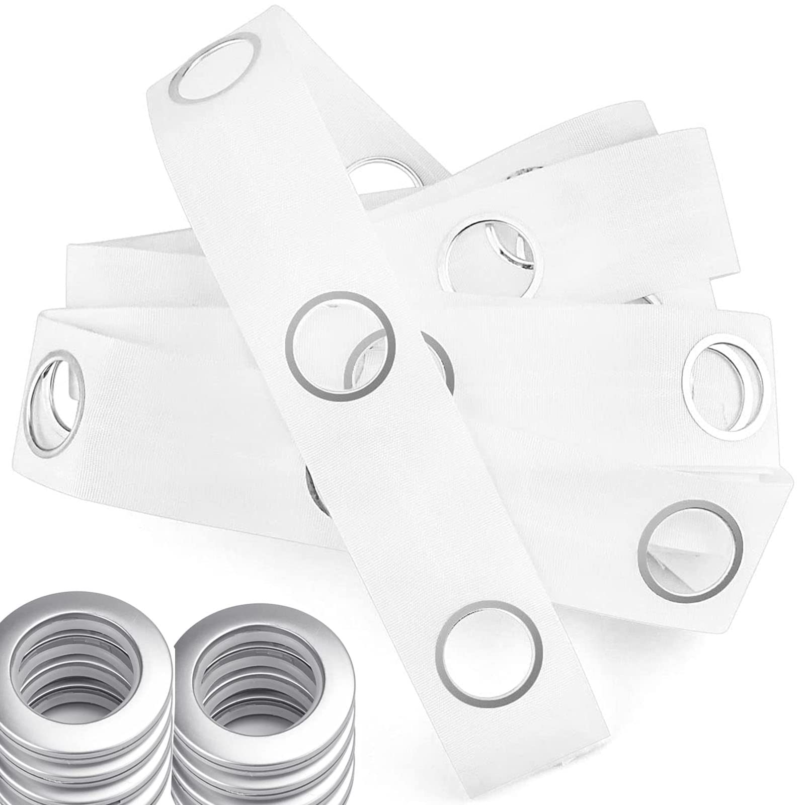 10M(10.9Yards) Eyelet Curtain Tape,60 Rings Accessories Sewing Silver Curtains Blinds,Drapery Curtain Heading Grommet Tape for Perforated Curtains Header DIY Decoration