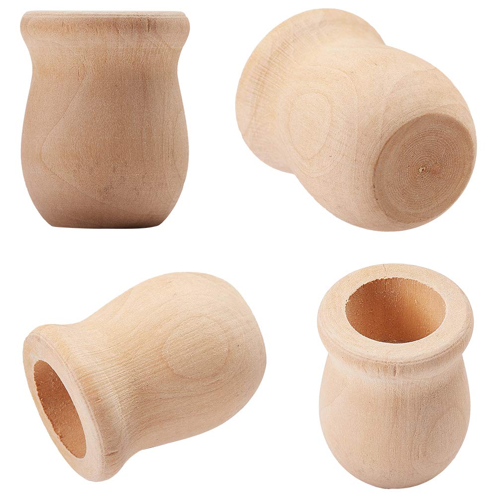 GORGECRAFT 10pcs Unfinished Blank Wooden Vase Flower Vase Handmade Natural Flower Container DIY Painting for Hand Painting Crafts Home Office Decor