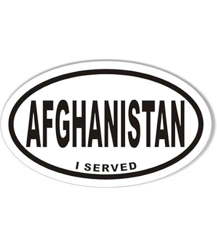 I Served In Afghanistan Oval Bumper Sticker - 3x5 Inch Military Pride Decal