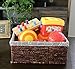 Wicker Home Decorative Storage Baskets 5-Piece Nesting Baskets Brown Wicker Hand Woven with Printed Canvas Storage and Organization Wicker Basket 5 Piece Set 1 Large 1 Medium and 3 Small