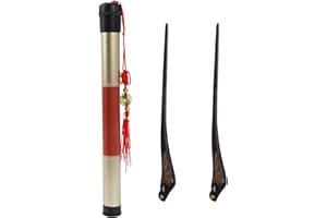 GENERIC Sevender 2 Pcs Solid Wood Dulcimer Mallets – Premium Ebony Handles, 9.6” Length, 102g Weighted Mallets for Balanced Feel, Natural Wood Texture & Hefty Handheld Sensation, Black