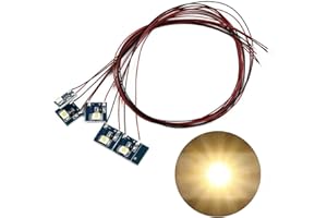 TreasureCave 5pcs 12V Pre-Wired 3528 LEDs for Model Railway Building Interior Lighting, Compatible with OO HO Scale Diorama S
