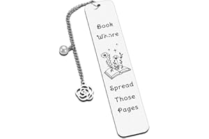 GGOJAGST Gift for Women, Bookmark for Book Lover Bookish Bookworm Nerd, Book Markers for Women Her Girl, Spicy Reader Book Club Christmas Stocking Stuffer Birthday Day Gift, Funny Bookmark with Chain
