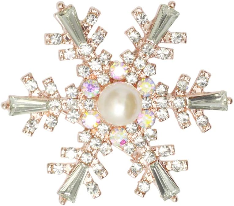 Kaachli Snowflake Clear Crysta Brooch Imitation Crystal Fancy Brooch