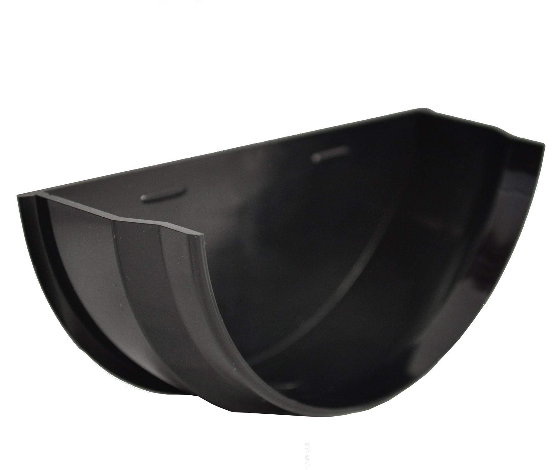 Half Round Guttering Internal Stop End - Black