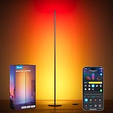 Govee RGBIC Floor Lamp Basic, 1000lm LED Corner Lamp, Black | Compatible with Alexa and Matter, Modern Floor Lamp with Music 