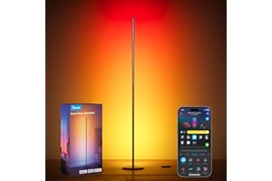 Govee RGBIC Floor Lamp Basic, 1000lm LED Corner Lamp Compatible with SmartThings, Alexa, and Matter, Modern Floor Lamp with Music Sync and 16 Million DIY Colors, Standing Lamp for Bedroom Living Room