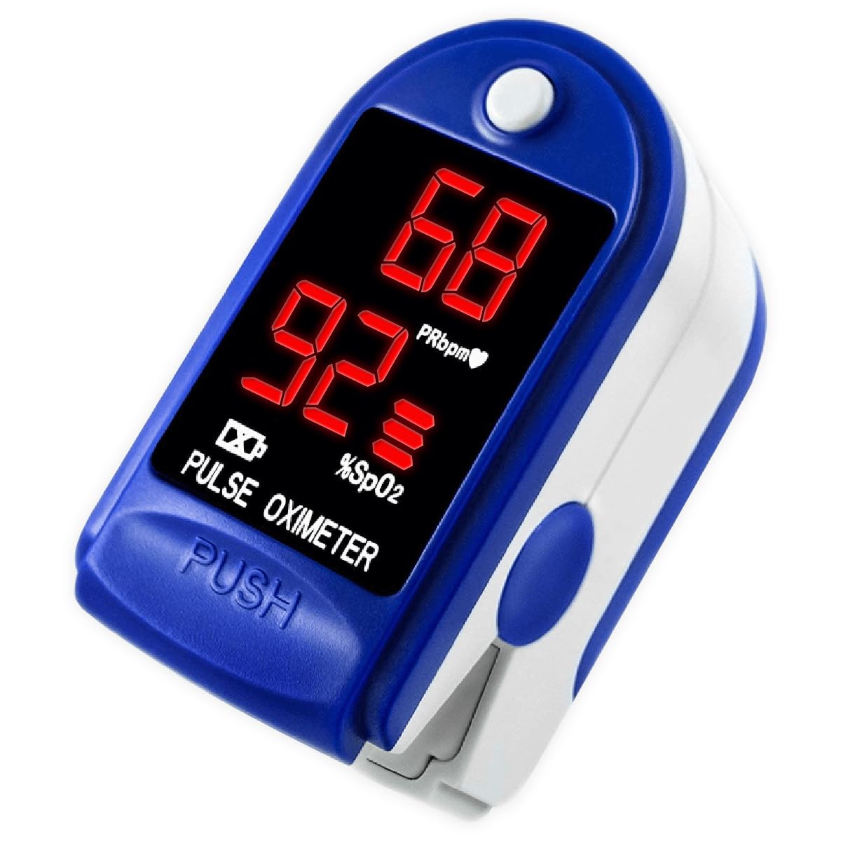 Body-Plus UPGRADE Finger Pulse Oximeter - Oxygen Monitor Finger Adults and Child Heart-Rate - Oximeter with Large Clear LED Display, Portable & Easy to Use for Home and Travel