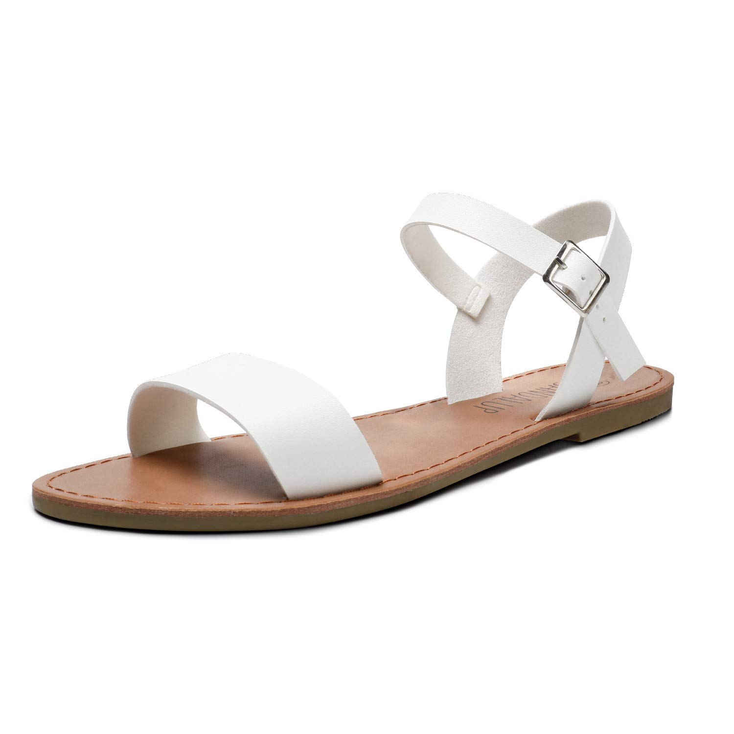 SANDALUP Women's Soft Faux Leather Open Toe and