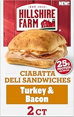 Hillshire Farm Turkey & Bacon Ciabatta Deli Sandwiches, 10.74 Oz (2 Count)