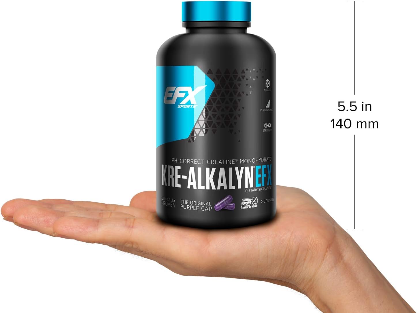 EFX Sports Kre-Alkalyn | PH-Correct Creatine Monohydrate | Multi-Patented Formula, Gain Strength, Build Muscle & Enhance Performance - 240 Capsules / 120 Servings…: Health & Personal Care