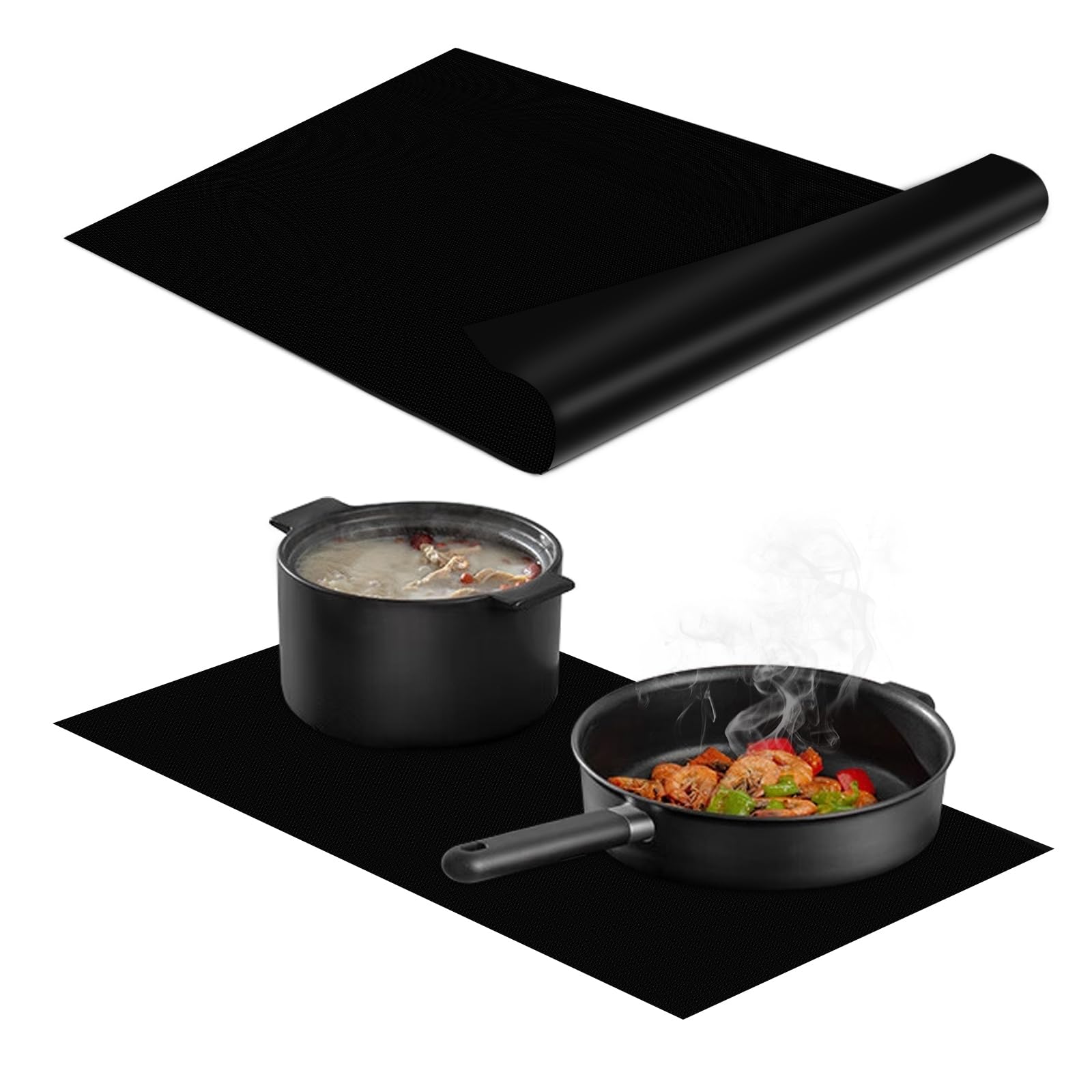 Photo 1 of KitchenRaku 30.7 x 20.4 inch Large Induction Cooktop Protector Mat heat-resistant up to 572°F (300°C), Electric (Magnetic) Stove Burner Covers Antiscratch as Glass Top Stove Cover or Electric Stove To