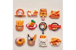 Fridge Magnets Set - 12 Mini Bread-Themed Magnet Cute Magnetic Refrigerator Accessories Small Decorative Kitchen Magnets for 
