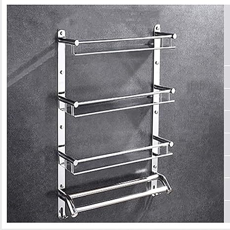 Estante de baño Bastidor de toallas doble Marco de acabado de esquina
