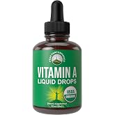 USDA Organic Vitamin A Liquid Drops Supplement. Vegan High Bioavailability | For Eye, Skin + Bone Health. For Adults, Men, Women, Kids. Vit A Oil Retinyl Palmitate. Gluten Free, Zero Sugar (1 fl oz)