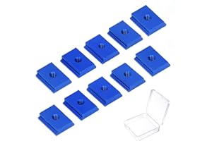 FIREOSMA T-Slot Nuts, 10Pcs M6 T-Track Sliding Nuts for T-Slot Rails – Aluminum T-Shaped Groove Nuts, Woodworking T-Slot Fasteners, CNC Machine Fixtures & Screw Channel Accessories (Blue)