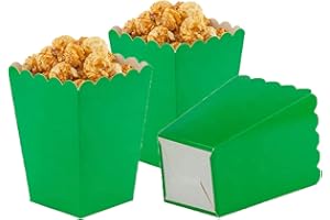 AIMTOHOME Green Popcorn Boxes Mini Paper Popcorn Box Cardboard Popcorn Container for Party, Pack of 24