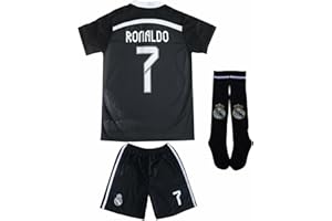 LeenBD No #7 Madrid Black Dragoon Special Edition Kids Soccer Jersey Kit Shorts Socks Set Youth Sizes