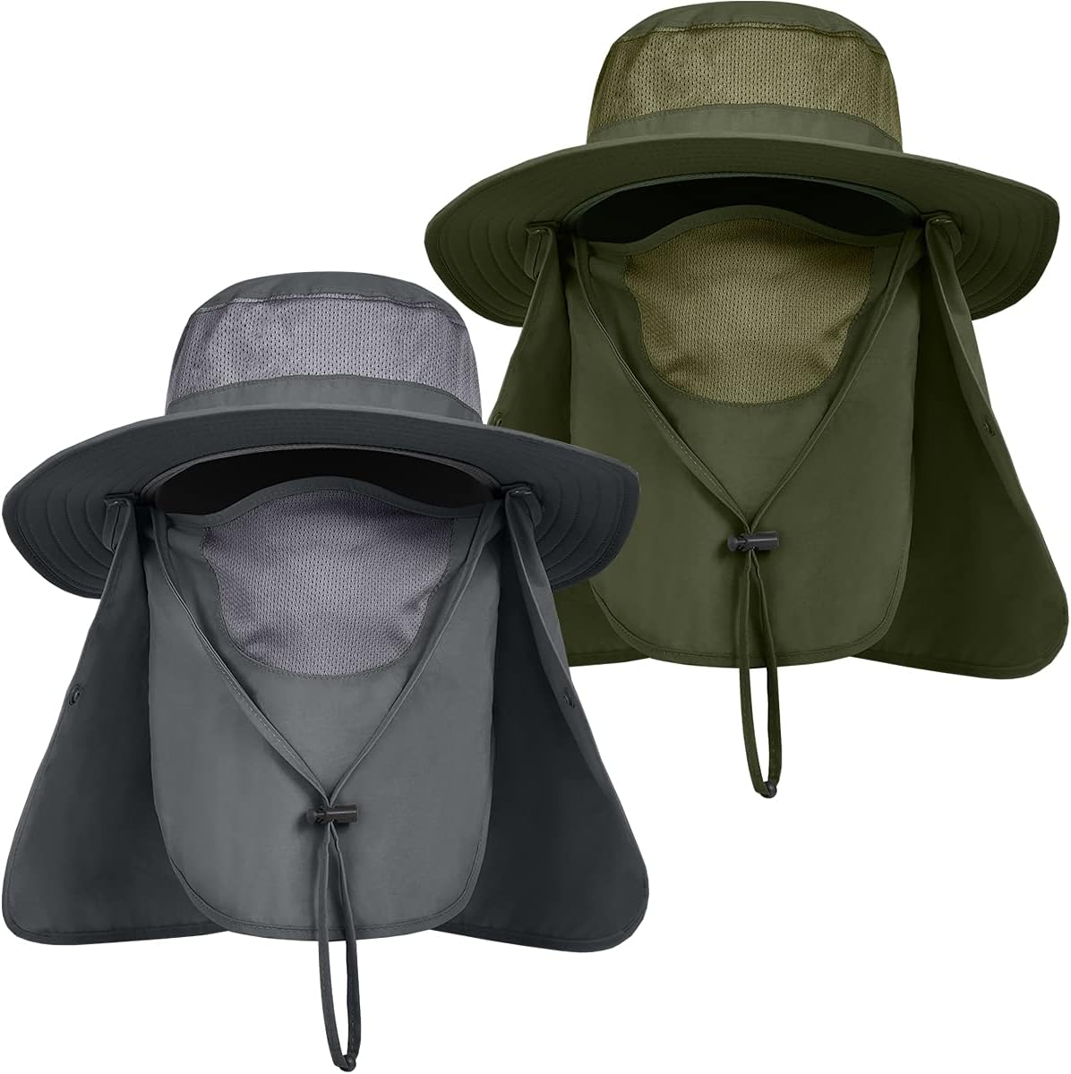 Lot De 2 Chapeaux De Soleil Pour Queue De Cheval Femme - Protection UV, Large Bord, Chapeau Plage Pêche Extérieur