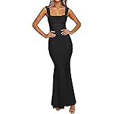 Caracilia Dresses for Women Summer 2026 Sleeveless Mesh Bodycon Floral Maxi Formal Wedding Guest Dress Party Spring
