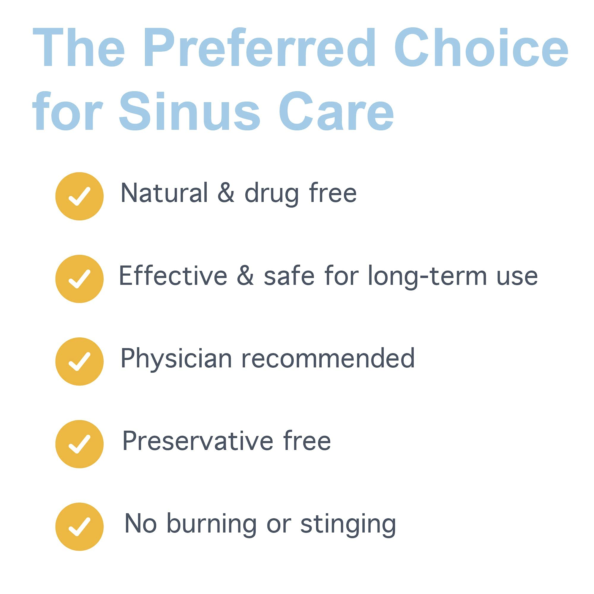 SinuAir Saline Packets for Sinus Rinse - Premixed Salt Solution Powder for SinuPulse Elite System, Neti Pot, Nose Wash Bottle & Nasal Irrigation, 90 Packets