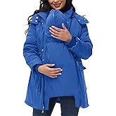 PBNBP Womens 3-in-1 Maternity Puffer Coats Winter Warm Quilted Lined Parka Water-Resistant Babywearing Hooded Jackets