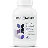 Sleep Support for Adults with 5 Organic Herbs, L-Theanine, L-Tryptophan, Glycine, Magnesium &amp; Low Dose Melatonin, 60 Vegetarian Capsules